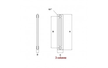 Radiatore Ercos Comby H1800 3 colonne bianco
