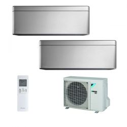 Climatizzatore Daikin Dual Split STYLISH Silver inverter R 32 bluevolution 9000+9000 con 2MXM50M 9+9