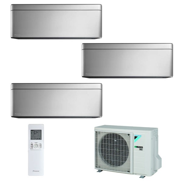 Climatizzatore Daikin Trial Split STYLISH Silver inverter R 32 bluevolution 9000+9000+12000 con 3MXM68M 9+9+12