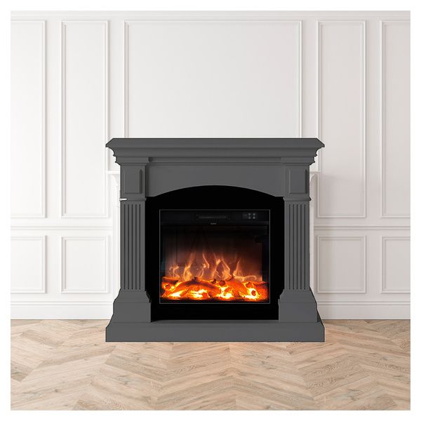 Brucialegna Per Camino In Acciaio - Supporto Rettangolare Con Grill E Piedi, 16x58x28 Cm, Nero - Foto 7