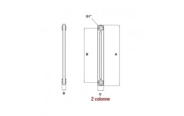 Radiatore Ercos Comby H2000 2 Colonne Bianco