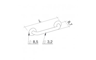 Corrimano Lineare Lucido in Acciaio Inox 30 cm Cromato EH-12-IXX