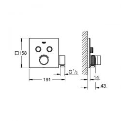 Miscelatore Termostatico Grohe Grohtherm SmartControl 2 vie con supporto manopola doccia - 29125000
