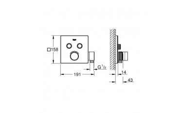 Miscelatore Termostatico Grohe Grohtherm SmartControl 2 vie con supporto manopola doccia - 29125000