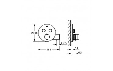 Miscelatore Termostatico Grohe Grohtherm SmartControl 2 vie con supporto manopola doccia - 29120000