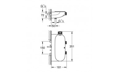 Miscelatore Termostatico Grohe Grohtherm SmartControl 2 vie con combinazione esterna/incasso - 34714000