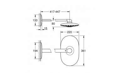 Soffione Doccia a Parete Grohe Rainshower® 360 DUO - 26254000