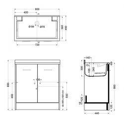 Lavapanni Domestica Colavene 80x45x86 - DL8045B