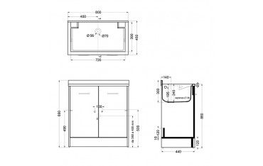Lavapanni Domestica Colavene 80x45x86 - DL8045B