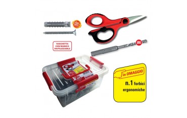 Vaschetta SX Fischer 500 Tasselli SX 6 + Forbice + Punta SDS - 541916