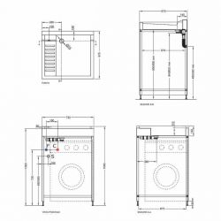 Lavatoio Copri Lavatrice con Vasca Sinistra Domestica Colavene 106x60x90 - DL1062B