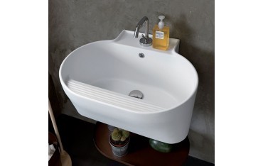 Lavabo Sospeso o Da Appoggio Tino Colavene 60x50x30 Bianco Opaco - LATN605T