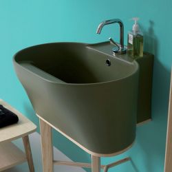 Lavabo Sospeso o Da Appoggio Tino Colavene 60x50x30 Verde Mamboo Opaco - LATN605V