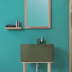 Lavabo Sospeso o Da Appoggio Tino Colavene 60x50x30 Verde Mamboo Opaco - LATN605V