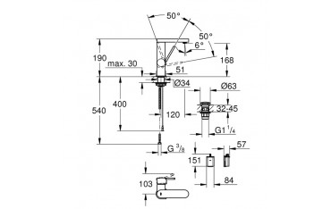 Miscelatore Lavabo Grohe PLUS con Display Cromo - 23848003