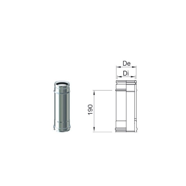 Tubo PP Inox 80/100 da 250 mm