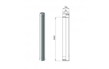 Tubo PP Inox 80/100 da 500 mm