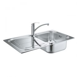 Set Lavello e Miscelatore Eurosmart Grohe Acciaio Inox - 31565SD0
