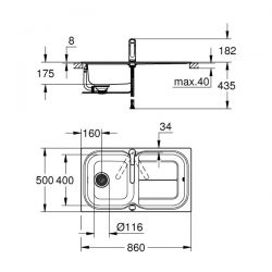 Set Lavello e Miscelatore Eurosmart Grohe Acciaio Inox - 31565SD0