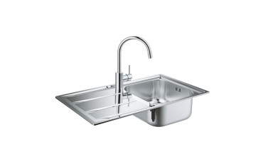 Set Lavello e Miscelatore Eurosmart Grohe Acciaio Inox - 31565SD0